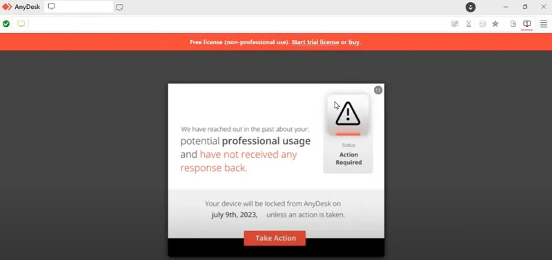 AnyDesk 疑似商业用途