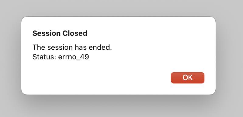 AnyDesk 提示 Session Closed