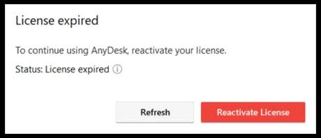 AnyDesk 许可证已过期